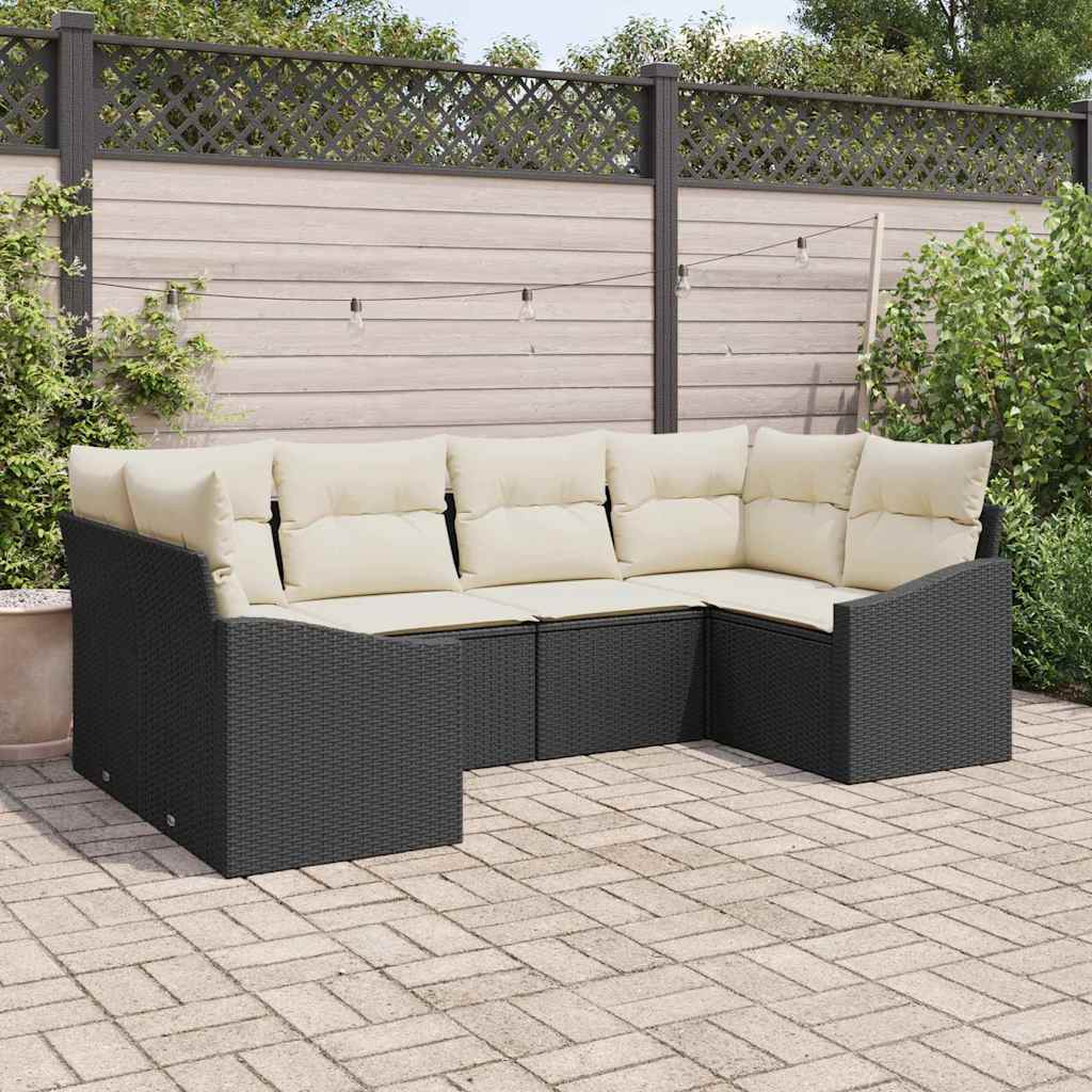 6-Teiliges Garten-Sofa-Set Mit Kissen In Aus Poly Rattan