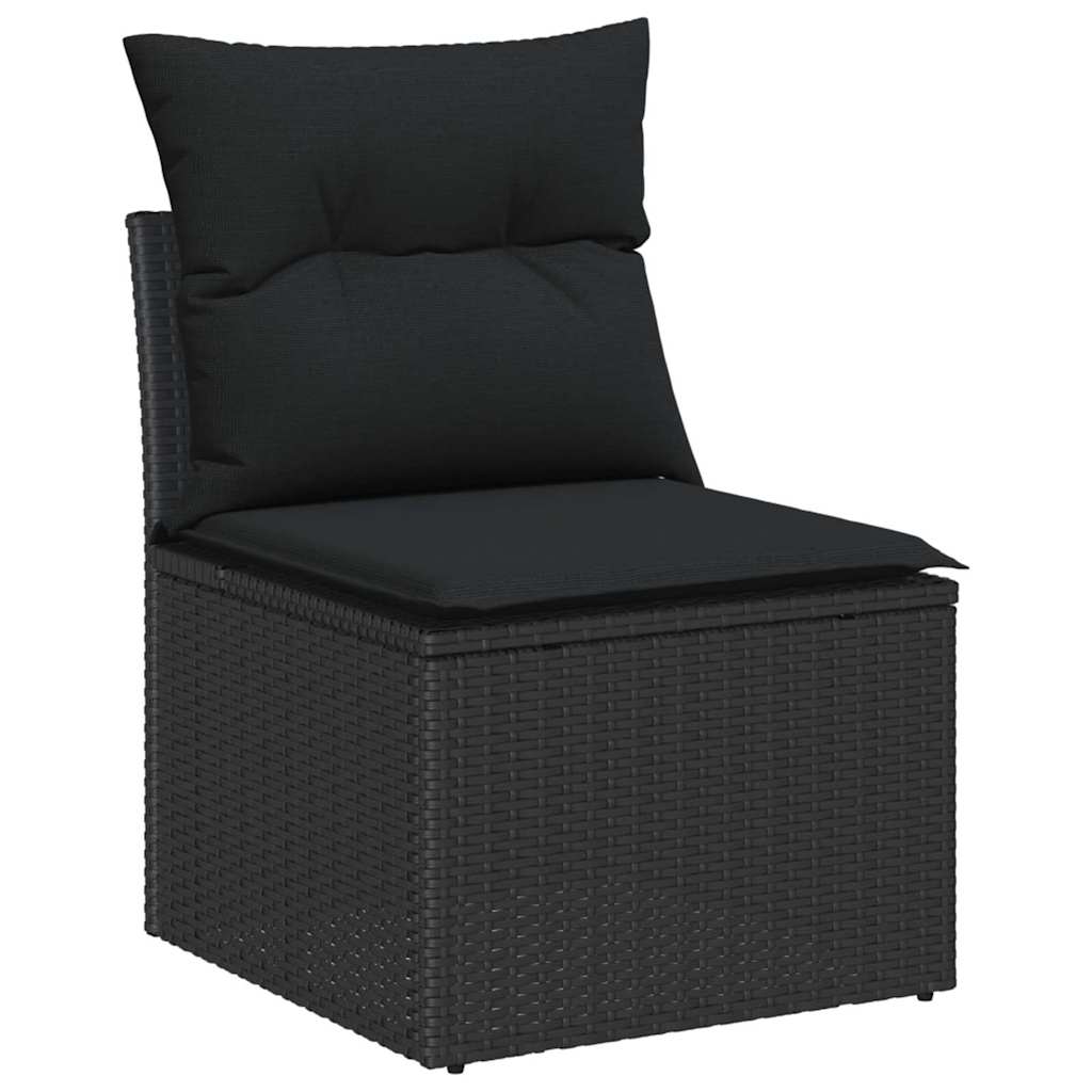 5-Teilige Garten Sofa Set Mit Kissen Poly Rattan Akazie