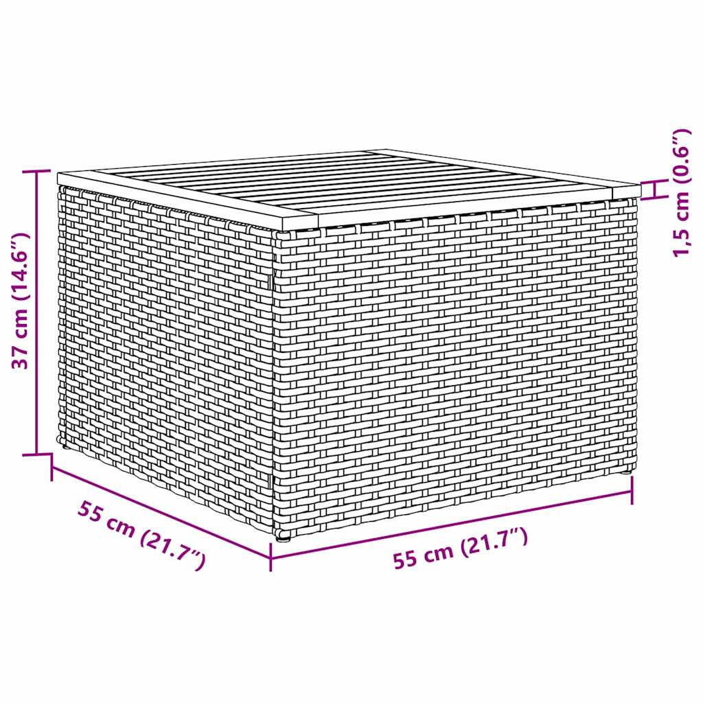 5-Teilige Garten Sofa Set Mit Kissen Poly Rattan Akazie