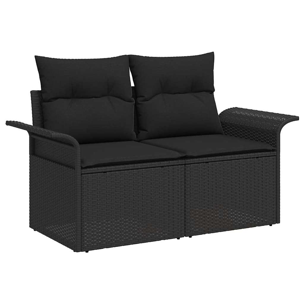 11-Teiliges Garten Sofa Set Mit Kissen Poly Rattan Akazie
