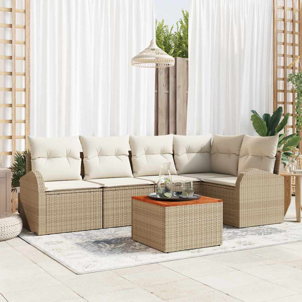 Garten Sofa Set 6 Pcs Mittel Rattan