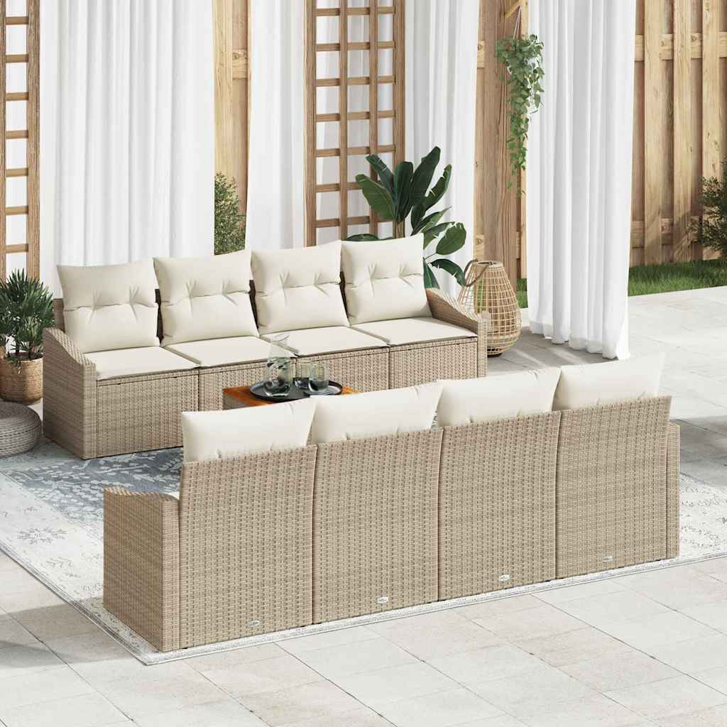 Garten-Sofa-Set 7 Pcs 55 X 55 X 37 Cm Rattan, Holz