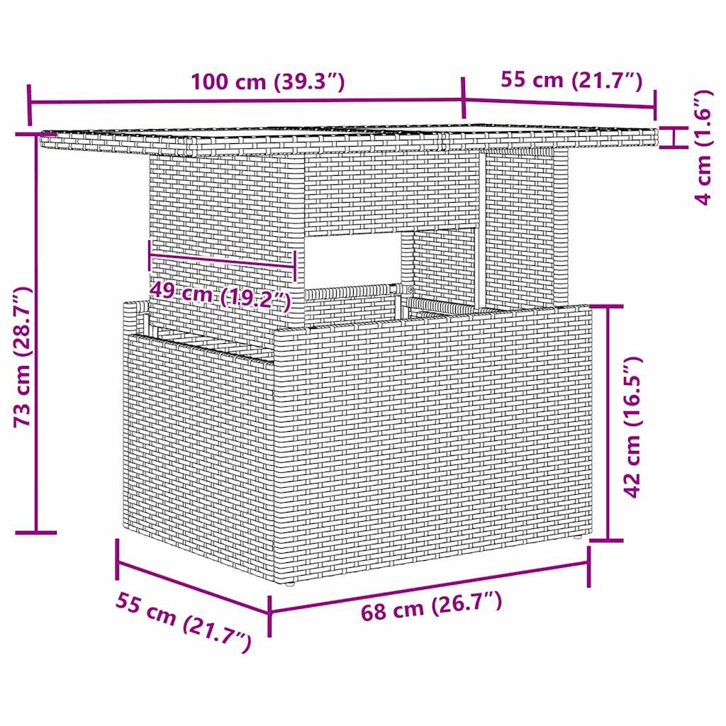 5-Teilige Garten Sofaset Mit Kissen Poly-Rattan