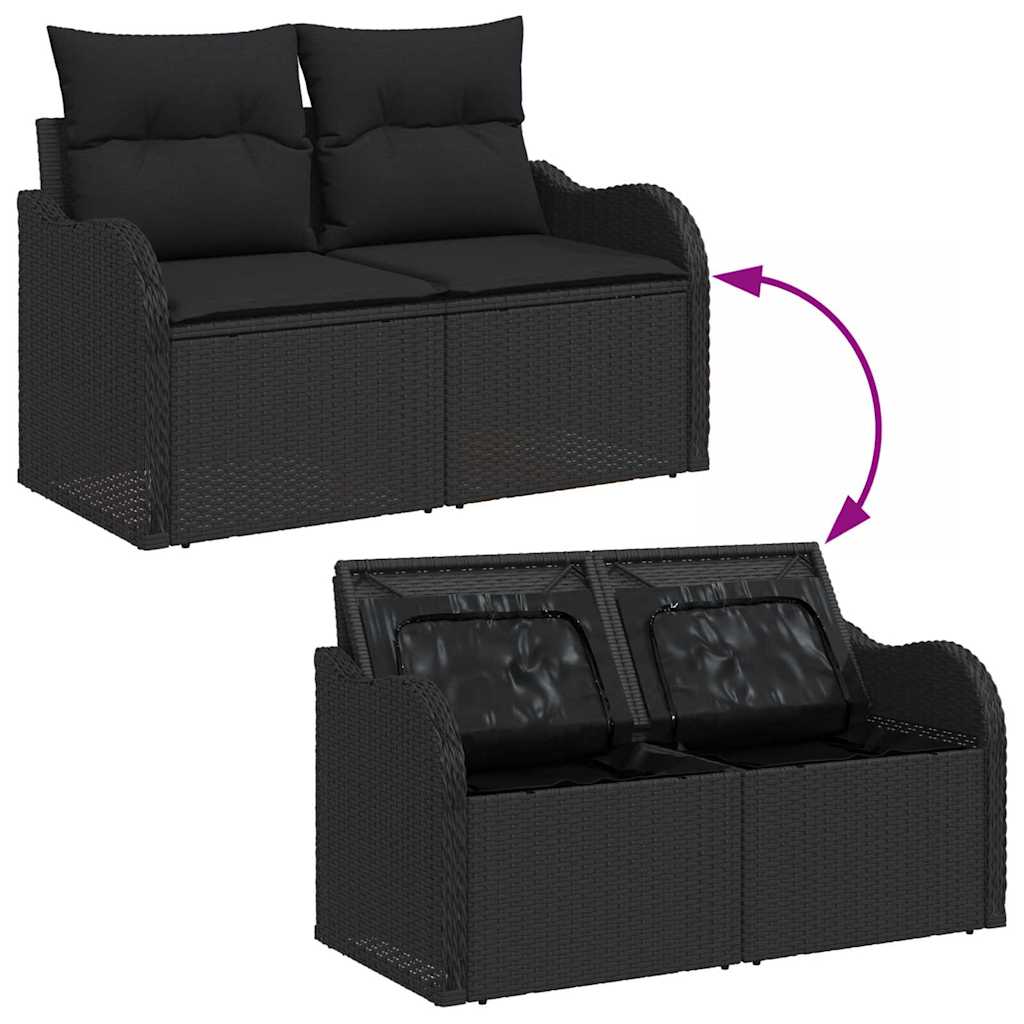 11-Teiliges Gartensofa Set Mit Kissen Poly-Rattan