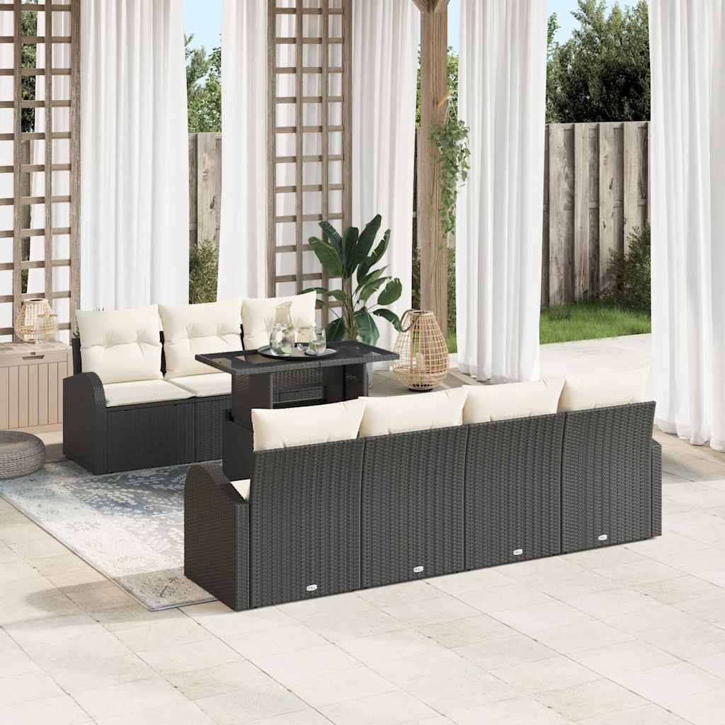8-Teiliges Garten Sofa Set Mit Kissen Poly Rattan