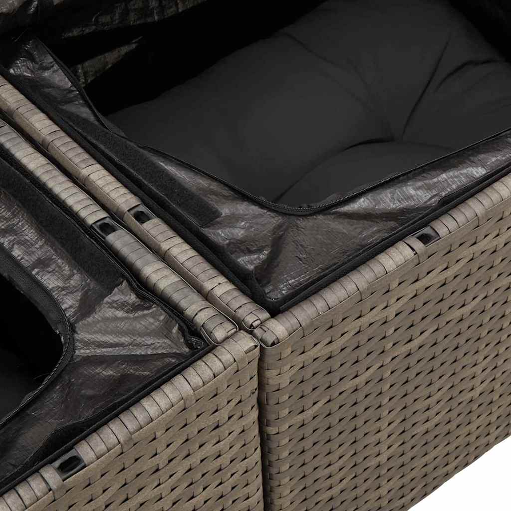 5-Teilige Garten Sofa Set Mit Kissen Poly Rattan