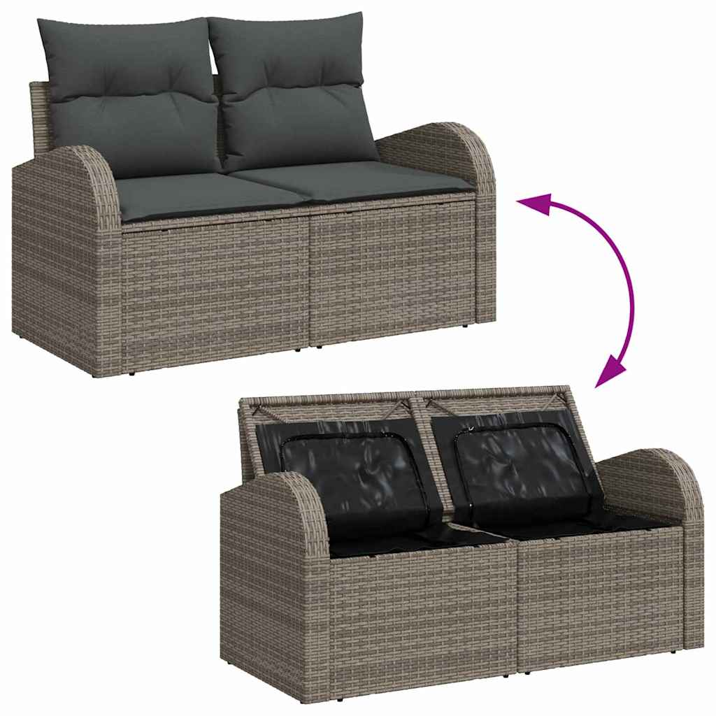 10-Teiliges Garten Sofa Set Mit Kissen Poly Rattan