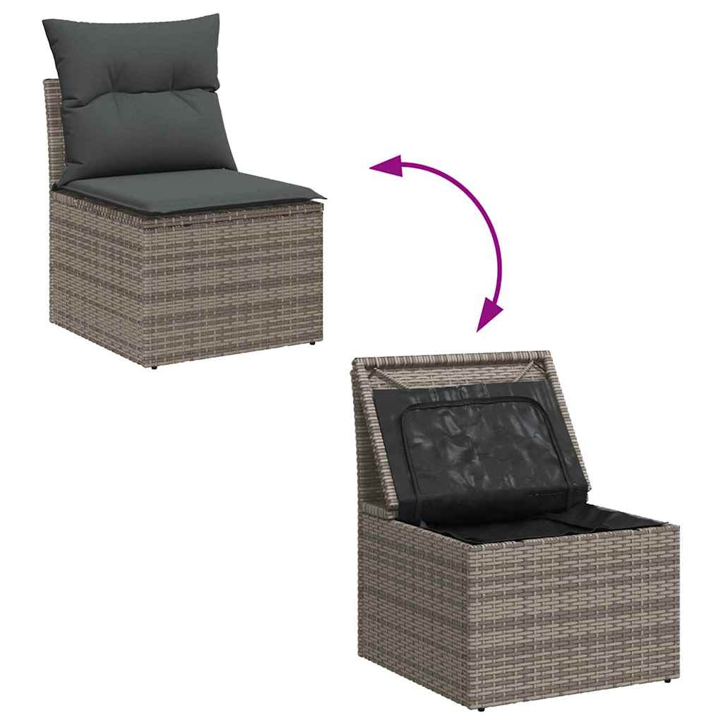 10-Teiliges Garten Sofa Set Mit Kissen Poly Rattan