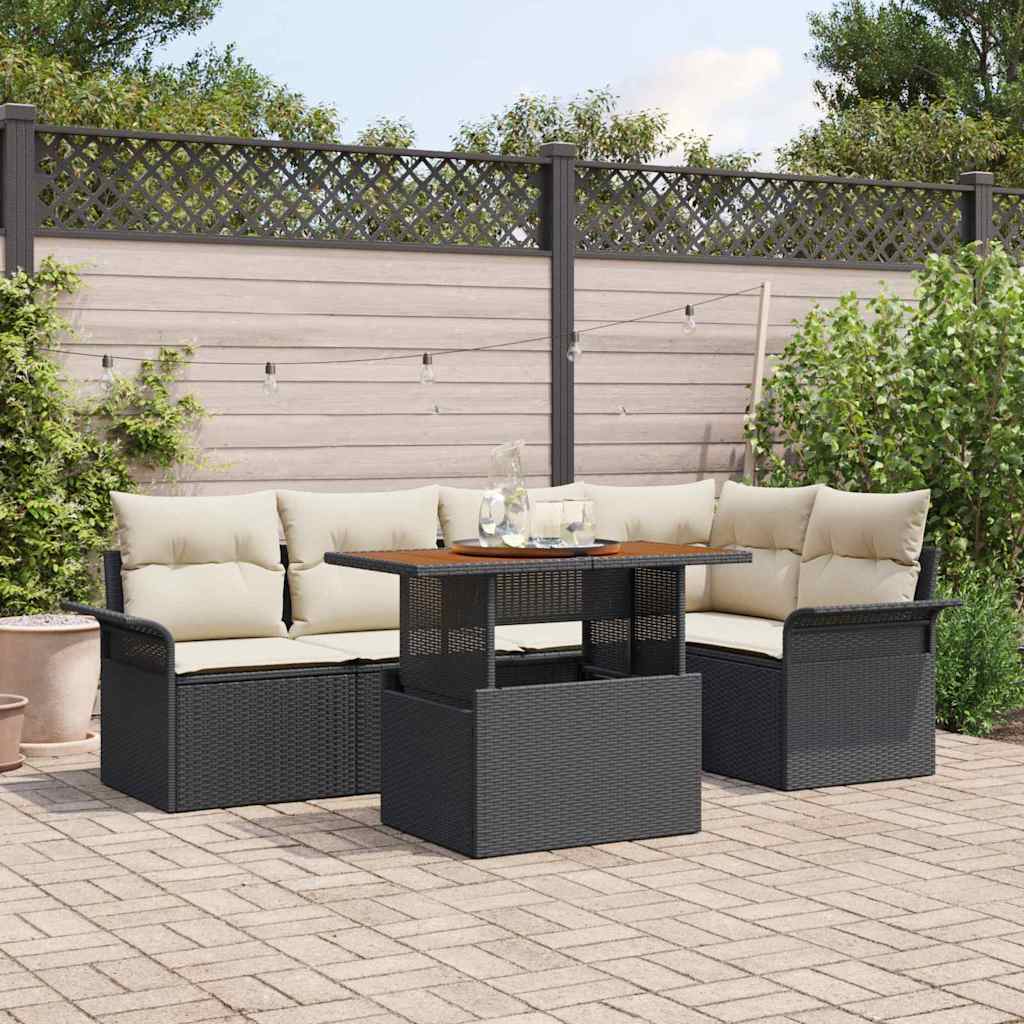 6-Teiliges Garten-Sofa Set Mit Kissen In Aus Poly Rattan