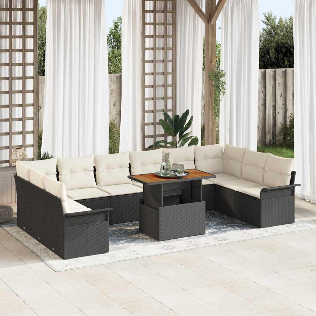 11-Teiliges Garten-Sofa-Set Mit Kissen In Aus Poly-Rattan