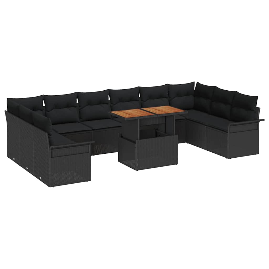 11-Teiliges Garten-Sofa-Set Mit Kissen In Aus Poly-Rattan