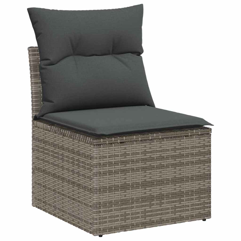 10-Teilige Garten Sofa Set Mit Kissen Poly Rattan