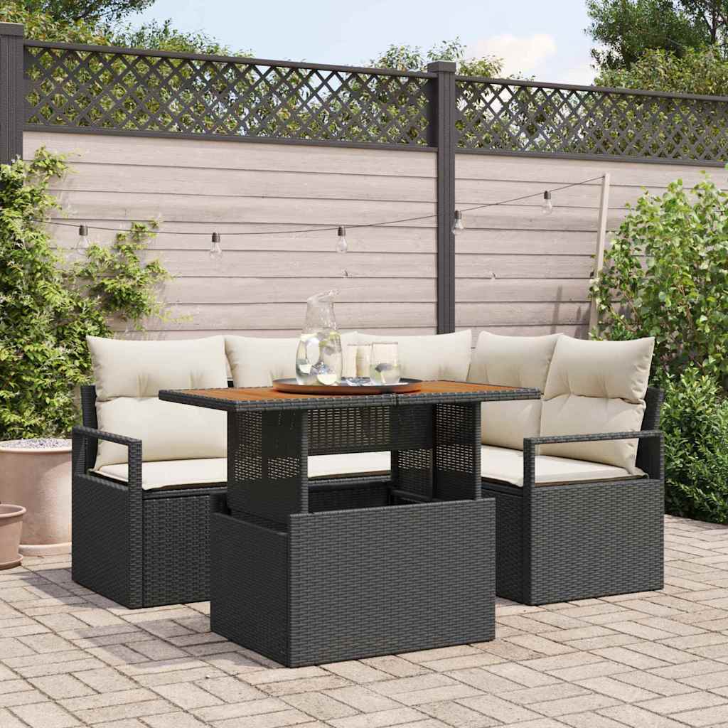 5-Teiliges Garten Sofa Set Mit Kissen - Es Poly Rattan