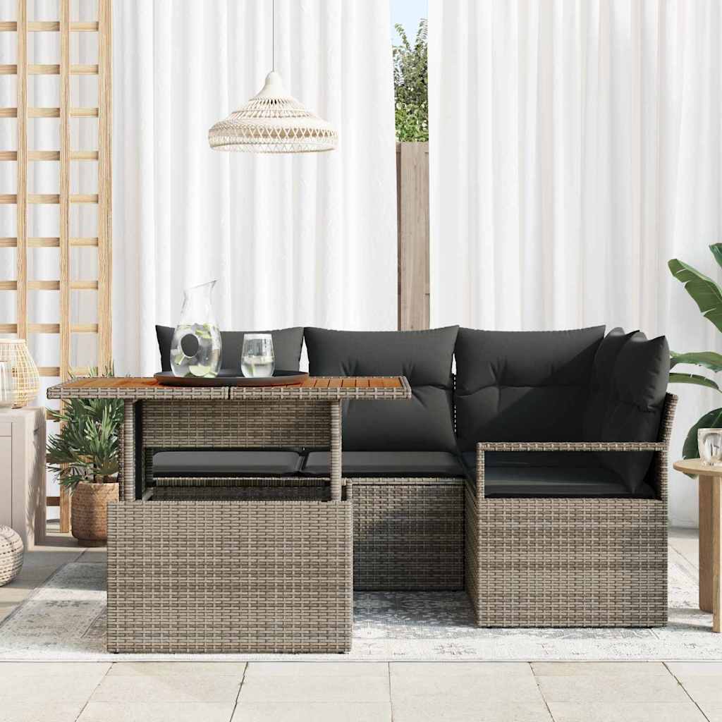 5-Teiliges Garten Sofa Set Mit Kissen - Es Poly Rattan