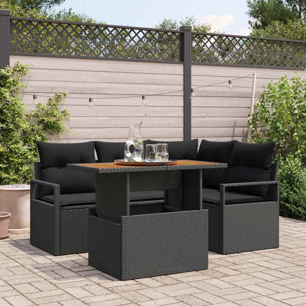 5-Teiliges Garten Sofa Set Mit Kissen - Es Poly Rattan