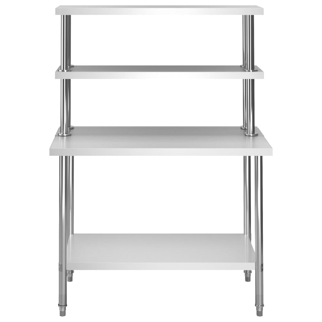 Küchen-Arbeitstisch Mit Aufsatzboard 120×60×150 Cm Edelstahl