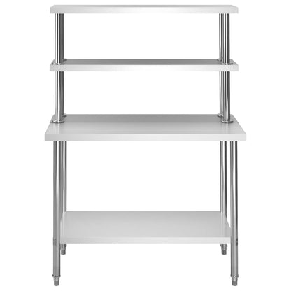 Küchen-Arbeitstisch Mit Aufsatzboard 120×60×150 Cm Edelstahl