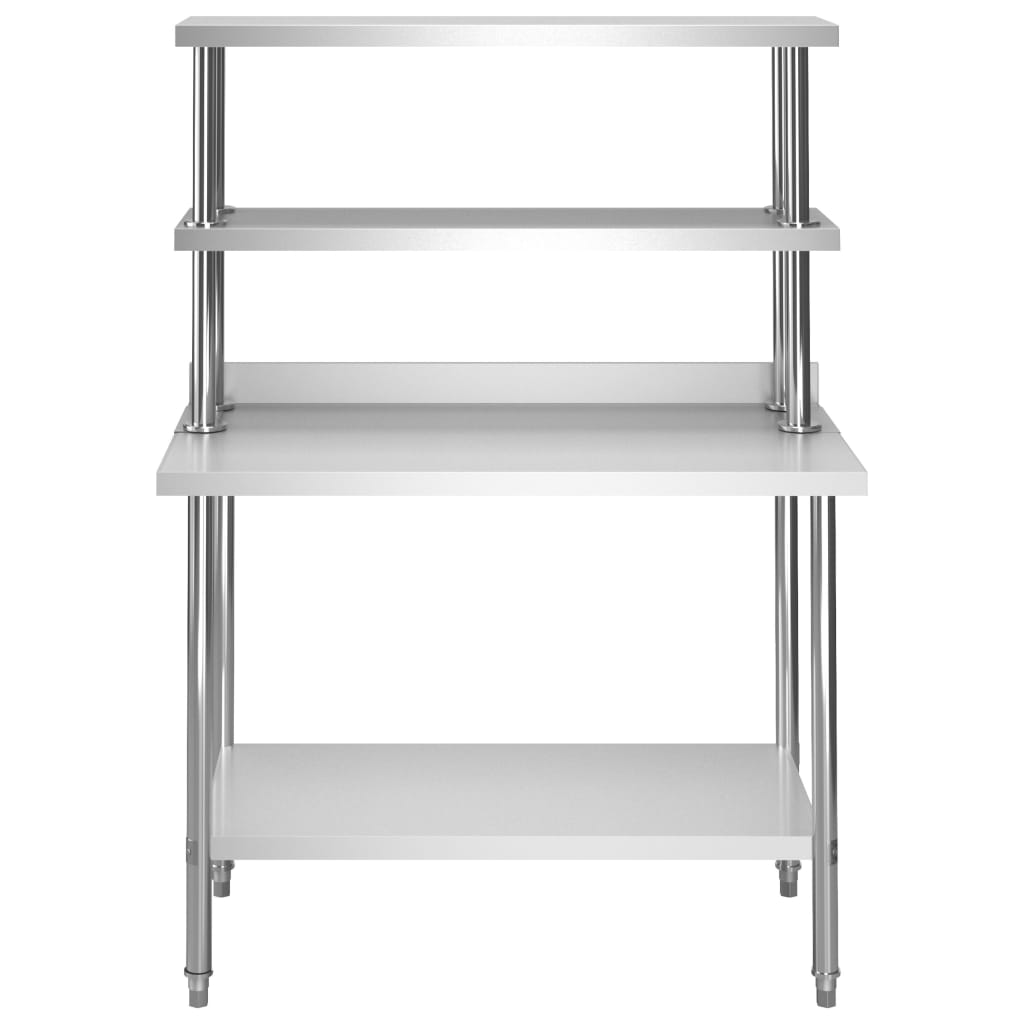 Küchen-Arbeitstisch Mit Aufsatzboard 120×60×93 Cm Edelstahl