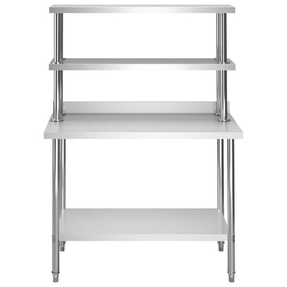 Küchen-Arbeitstisch Mit Aufsatzboard 120×60×93 Cm Edelstahl