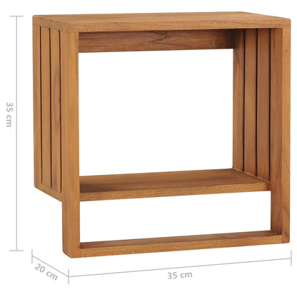Handtuchregal Zur Wandmontage 35×20×35 Cm Teak Massivholz Braune Eiche