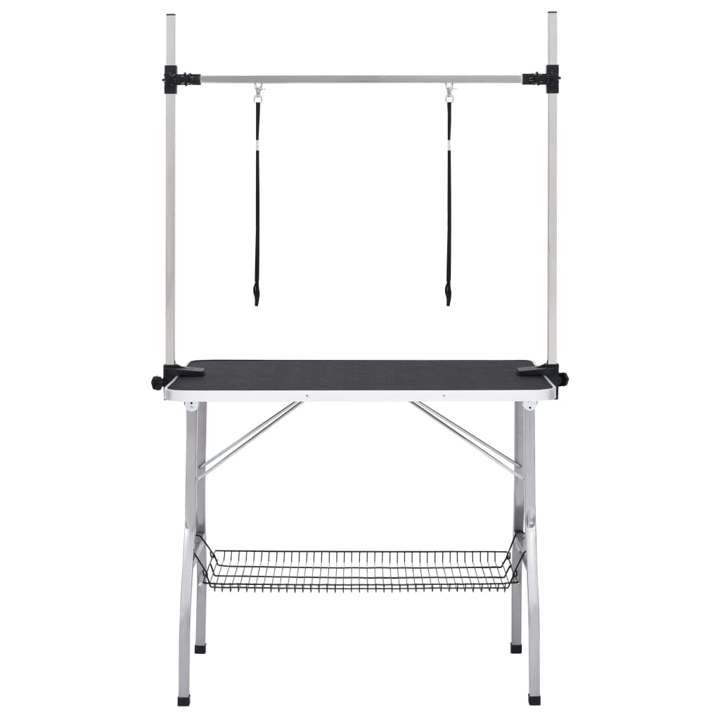 Verstellbarer Trimmtisch Für Hunde Mit 2 Schlaufen Und Korb