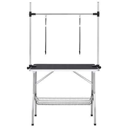 Verstellbarer Trimmtisch Für Hunde Mit 2 Schlaufen Und Korb