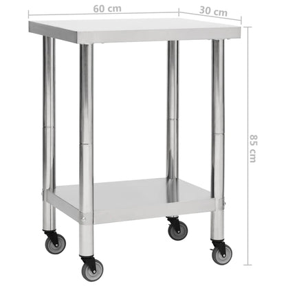 Küchen-Arbeitstisch Mit Rollen Edelstahl