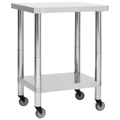 Küchen-Arbeitstisch Mit Rollen Edelstahl