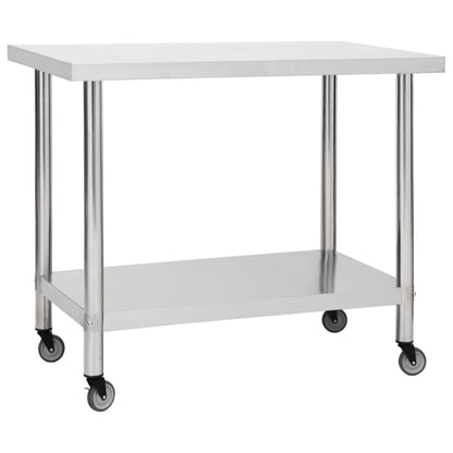 Küchen-Arbeitstisch Mit Rollen Edelstahl