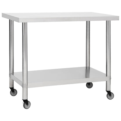Küchen-Arbeitstisch Mit Rollen Edelstahl