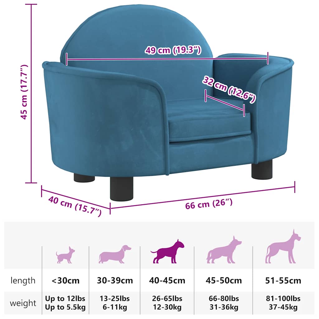 Hundebett 66X40X45 Cm Samt