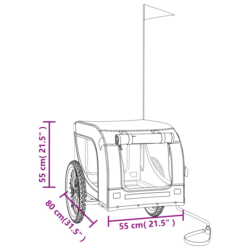 Fahrradanhänger Hunde Und Schwarz Oxford-Gewebe & Eisen