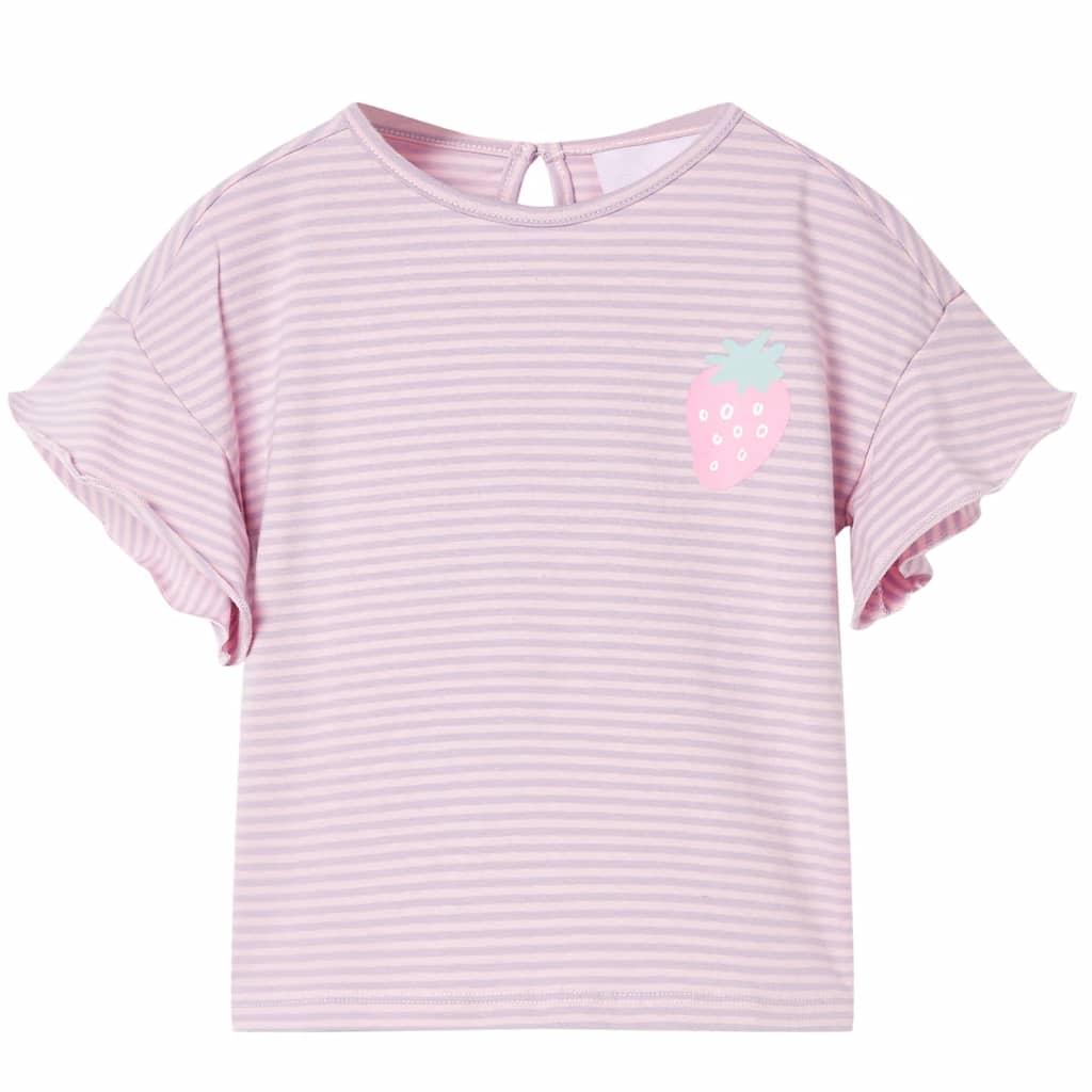 Kinder-T-Shirt Mit Rüschenärmeln Lila 104