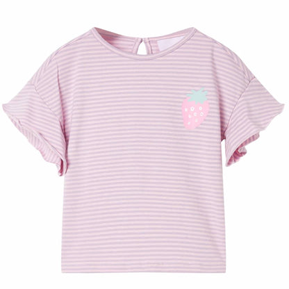 Kinder-T-Shirt Mit Rüschenärmeln Lila 104