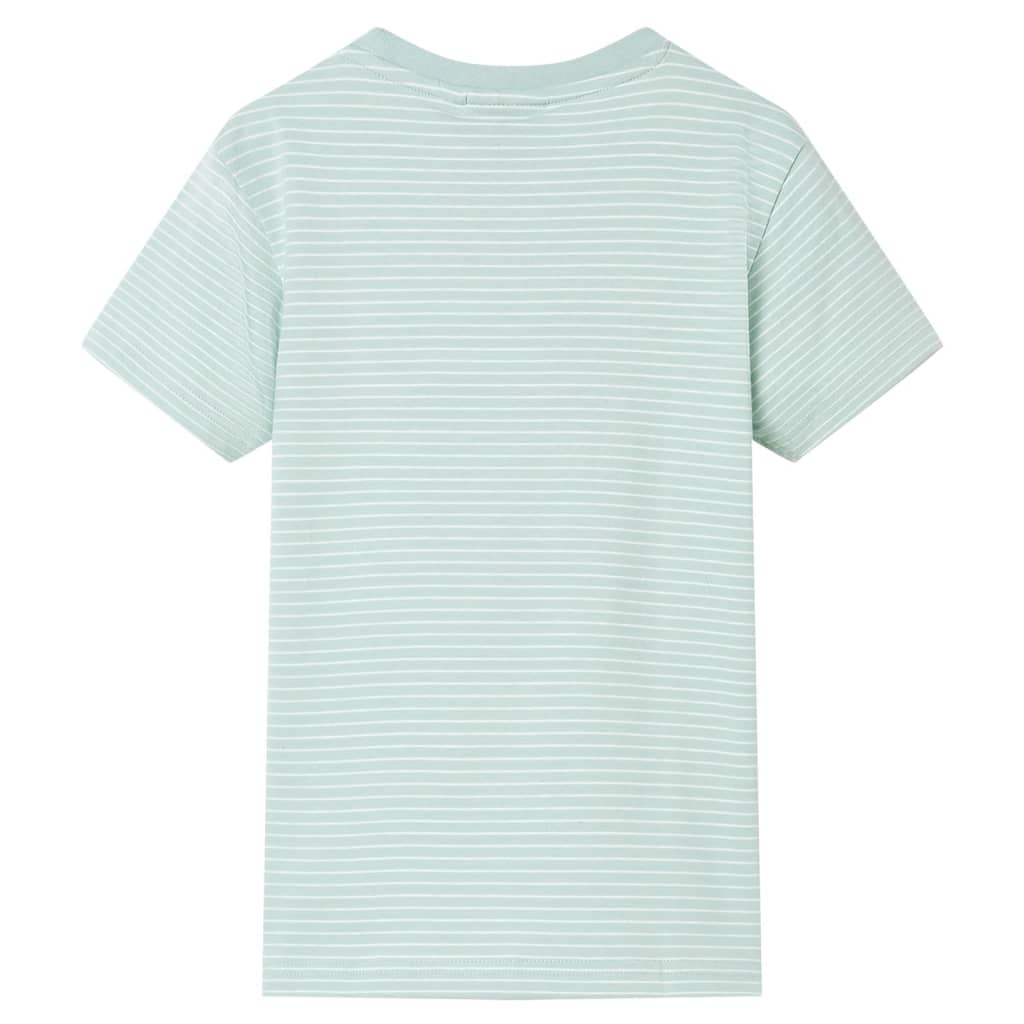 Kinder-T-Shirt Mit Streifen Helles Minzgrün 140