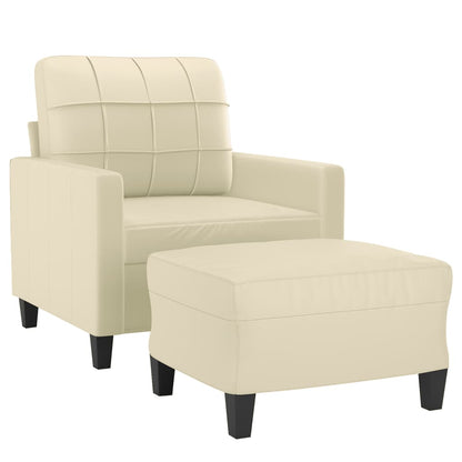 Sessel Mit Hocker 60 Cm Kunstleder