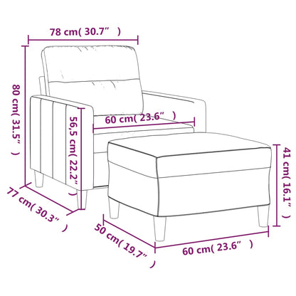 Sessel Mit Hocker 60 Cm Stoff