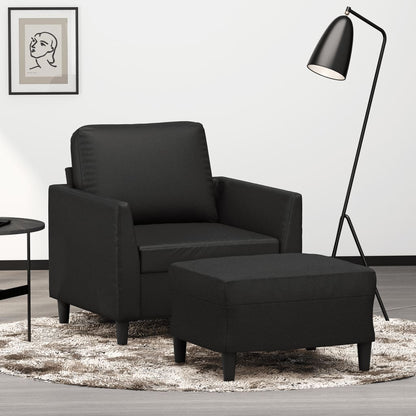 Sessel Mit Hocker 60 Cm Kunstleder