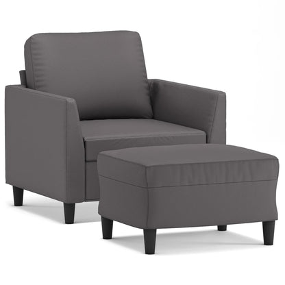 Sessel Mit Hocker 60 Cm Kunstleder