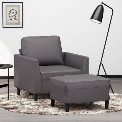 Sessel Mit Hocker 60 Cm Kunstleder