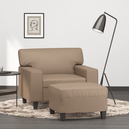 Sessel Mit Hocker 60 Cm Kunstleder