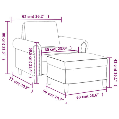 Sessel Mit Hocker 60 Cm Kunstleder
