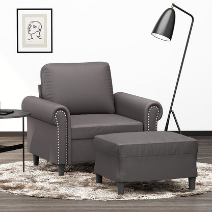 Sessel Mit Hocker 60 Cm Kunstleder