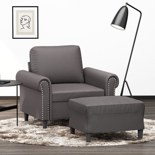 Sessel Mit Hocker 60 Cm Kunstleder