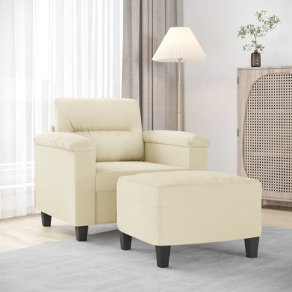 Sessel Mit Hocker -Braun 60 Cm Kunstleder