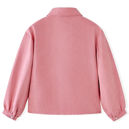 Kinderbluse Mit Laternenärmeln Altrosa 140
