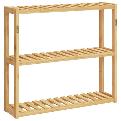 Badregal Mit 3 Ablagen Wandmontage 60X15X54 Cm Bambus Grün Und Weiß
