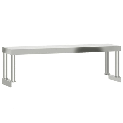 Küchen-Arbeitstisch Mit Aufsatzboard 110X55X120 Cm Edelstahl Weiß