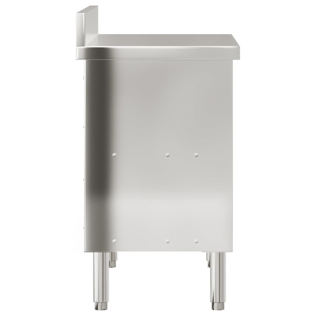 Küchen-Arbeitstisch Mit Schiebetüren Edelstahl