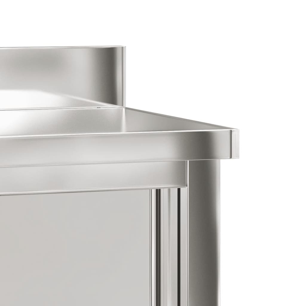 Küchen-Arbeitstisch Mit Schiebetüren Edelstahl